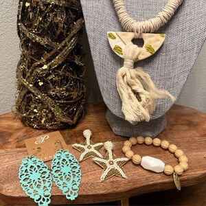 Boho Necklace and Earring Sets with beachy accents